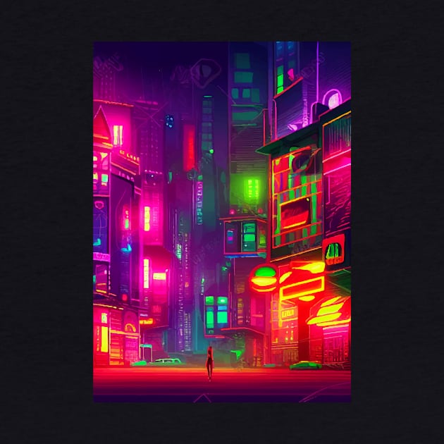 Japan Neon City Lights by star trek fanart and more